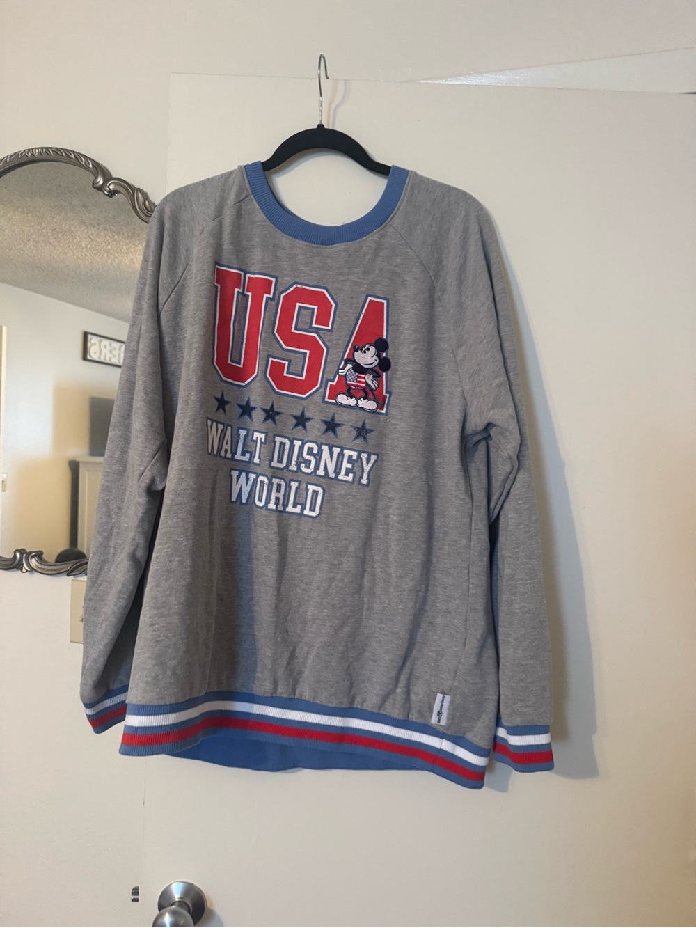 NEW Disney USA Grey Crewneck Sweater